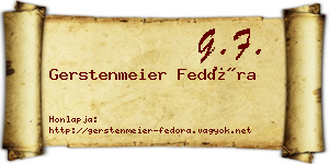 Gerstenmeier Fedóra névjegykártya